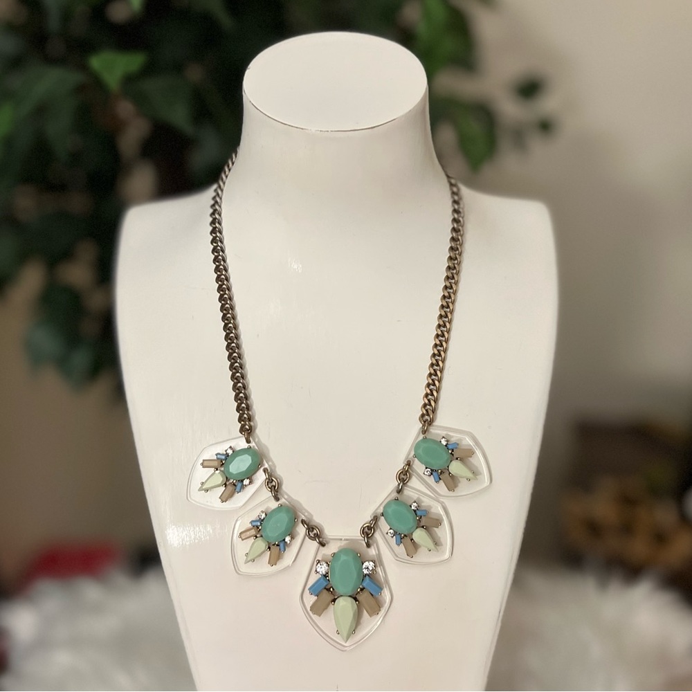✔J. Crew Lucite and Crystal Statement Necklace